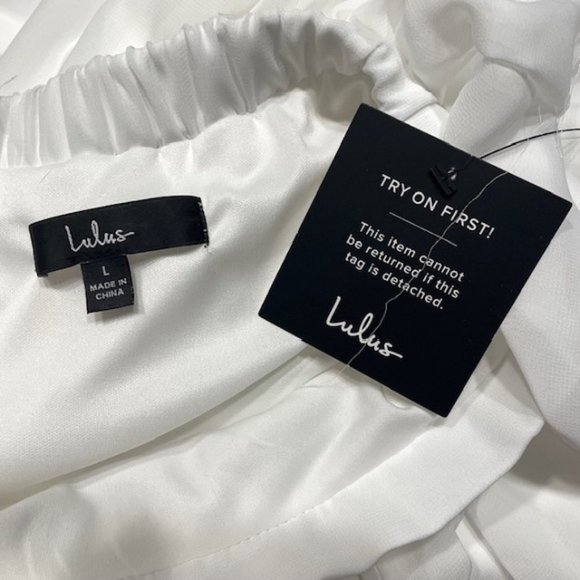 Lulus - Midnight Memories White Chiffon Maxi Skirt - Size Large - Picture 5 of 5